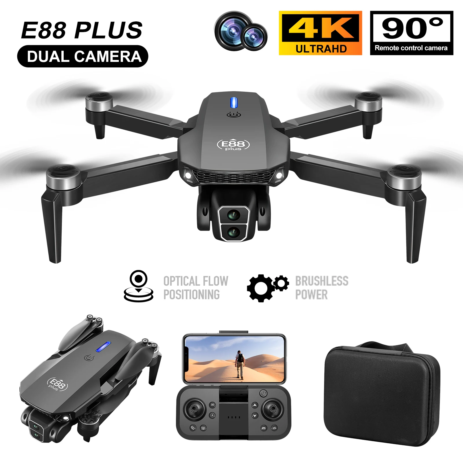 طائرة بدون طيار E88 Plus Quadc - مراجعة Rc Helicopter Electric وسعره